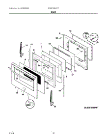 06 - Door parts for Electrolux Range DGGF3054KFT from AppliancePartsPros.com