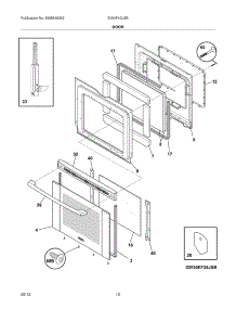 11 - Door parts for Electrolux Range EI30IF40LSB from AppliancePartsPros.com