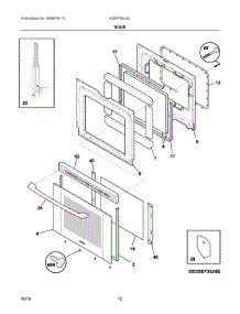 06 - Door parts for Electrolux Range EI30IF40LSC from AppliancePartsPros.com