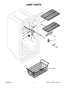 03 - Liner Parts parts for Whirlpool Freezer EV201NZTQ03 from AppliancePartsPros.com