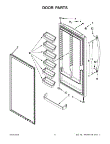 04 - Door Parts parts for Whirlpool Freezer EV201NZTQ03 from AppliancePartsPros.com