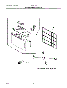 02 - Recommended Spare Parts parts for Electrolux Dehumidifier FAD954DWD0 from AppliancePartsPros.com