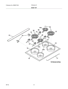 07 - Main Top parts for Frigidaire Range FFED3015PWA from AppliancePartsPros.com
