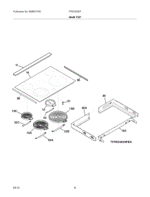 07 - Main Top parts for Frigidaire Range FFED3025PBA from AppliancePartsPros.com