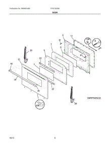 05 - Door parts for Electrolux Range FFEF3005MQC from AppliancePartsPros.com