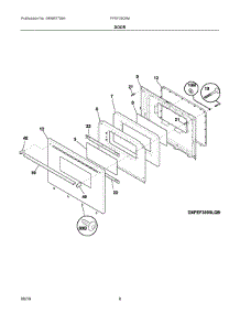 05 - Door parts for Electrolux Range FFEF3005MWF from AppliancePartsPros.com