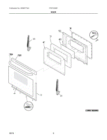 05 - Door parts for Electrolux Range FFEF3009PWE from AppliancePartsPros.com