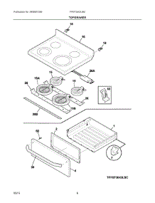 04 - Top / Drawer parts for Electrolux Range FFEF3043LSM from AppliancePartsPros.com