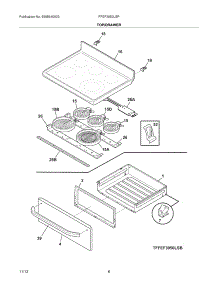 07 - Top / Drawer parts for Frigidaire Range FFEF3050LSP from AppliancePartsPros.com