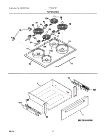 04 - Top / Drawer parts for Electrolux Range FFES3015PBF from AppliancePartsPros.com