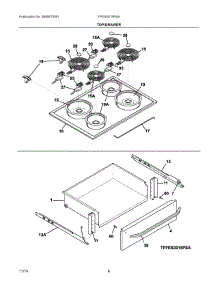 04 - Top / Drawer parts for Electrolux Range FFES3015PSA from AppliancePartsPros.com