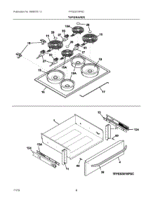 04 - Top / Drawer parts for Electrolux Range FFES3015PSD from AppliancePartsPros.com