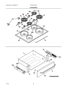 04 - Top / Drawer parts for Electrolux Range FFES3015PSE from AppliancePartsPros.com