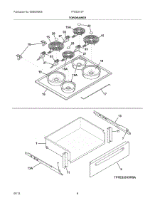 07 - Top / Drawer parts for Frigidaire Range FFES3015PWA from AppliancePartsPros.com
