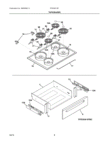 04 - Top / Drawer parts for Electrolux Range FFES3015PWC from AppliancePartsPros.com