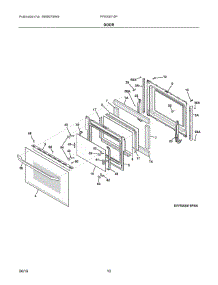 05 - Door parts for Electrolux Range FFES3015PWF from AppliancePartsPros.com