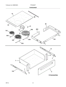 07 - Top / Drawer parts for Frigidaire Range FFES3025PBA from AppliancePartsPros.com