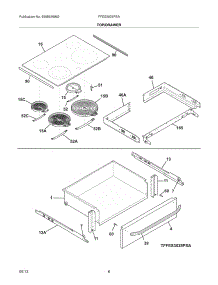 07 - Top / Drawer parts for Frigidaire Range FFES3025PSA from AppliancePartsPros.com