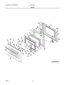 05 - Door parts for Electrolux Range FFES3025PSE from AppliancePartsPros.com