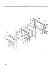 05 - Door parts for Electrolux Range FFES3025PWF from AppliancePartsPros.com