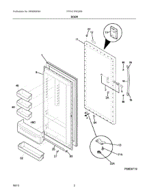 02 - Door parts for Electrolux Freezer FFFH21F6QWB from AppliancePartsPros.com