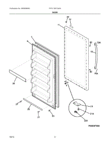 02 - Door parts for Electrolux Freezer FFFU13M1QWA from AppliancePartsPros.com