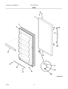 02 - Door parts for Electrolux Freezer FFFU13M1QWB from AppliancePartsPros.com