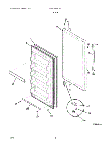 02 - Door parts for Electrolux Freezer FFFU14F2QWK from AppliancePartsPros.com
