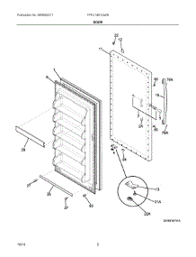 02 - Door parts for Electrolux Freezer FFFU14M1QWB from AppliancePartsPros.com