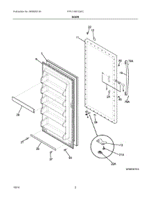 02 - Door parts for Electrolux Freezer FFFU14M1QWC from AppliancePartsPros.com