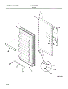 02 - Door parts for Electrolux Freezer FFFU14M1QWG from AppliancePartsPros.com