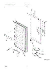 02 - Door parts for Electrolux Freezer FFFU21M1QWA from AppliancePartsPros.com