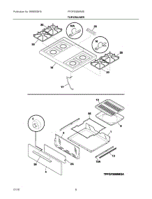 05 - Top / Drawer parts for Electrolux Range FFGF3005MWB from AppliancePartsPros.com