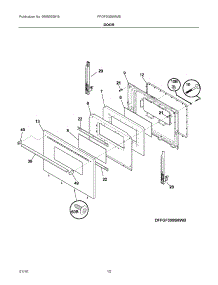 06 - Door parts for Electrolux Range FFGF3005MWB from AppliancePartsPros.com