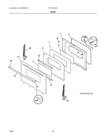 06 - Door parts for Electrolux Range FFGF3005MWD from AppliancePartsPros.com