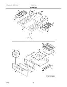 05 - Top / Drawer parts for Electrolux Range FFGF3011LBD from AppliancePartsPros.com