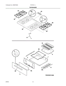 05 - Top / Drawer parts for Electrolux Range FFGF3011LWG from AppliancePartsPros.com
