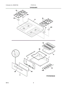 05 - Top / Drawer parts for Electrolux Range FFGF3015LBF from AppliancePartsPros.com