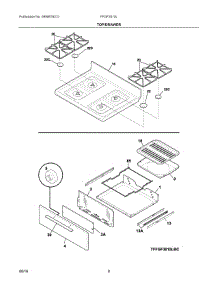 05 - Top / Drawer parts for Electrolux Range FFGF3015LBG from AppliancePartsPros.com