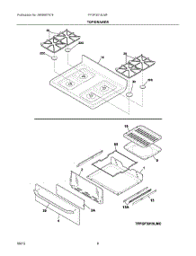 05 - Top / Drawer parts for Electrolux Range FFGF3015LMF from AppliancePartsPros.com