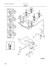 03 - Burner parts for Electrolux Range FFGF3015LMG from AppliancePartsPros.com