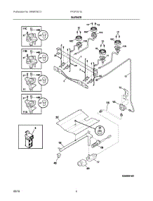 03 - Burner parts for Electrolux Range FFGF3015LWG from AppliancePartsPros.com