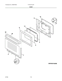 06 - Door parts for Electrolux Range FFGF3019LWF from AppliancePartsPros.com