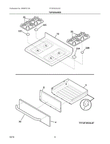 05 - Top / Drawer parts for Electrolux Range FFGF3023LSG from AppliancePartsPros.com