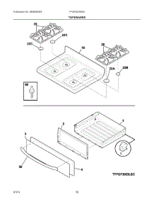 05 - Top / Drawer parts for Electrolux Range FFGF3024RSA from AppliancePartsPros.com
