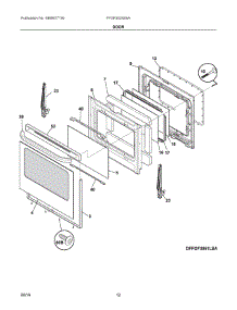 06 - Door parts for Electrolux Range FFGF3024SSA from AppliancePartsPros.com
