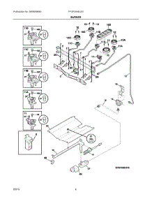 03 - Burner parts for Electrolux Range FFGF3049LSG from AppliancePartsPros.com
