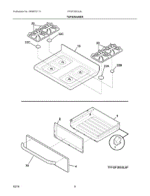 05 - Top / Drawer parts for Electrolux Range FFGF3053LSL from AppliancePartsPros.com