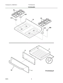 05 - Top / Drawer parts for Electrolux Range FFGF3053LSM from AppliancePartsPros.com