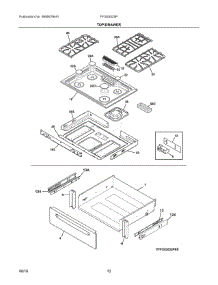 05 - Top / Drawer parts for Electrolux Range FFGS3025PBG from AppliancePartsPros.com